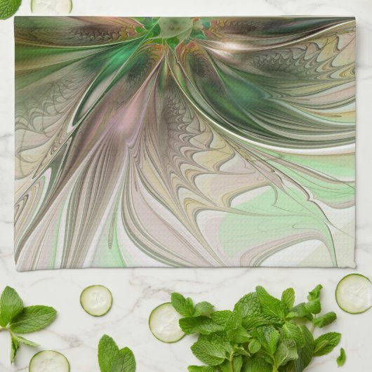 Kleurrijke Fantasy Modern Abstracte fractale venti Theedoek (Gevouwen)