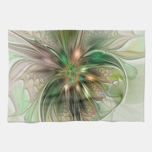 Kleurrijke Fantasy Modern Abstracte fractale venti Theedoek (Horizontaal)