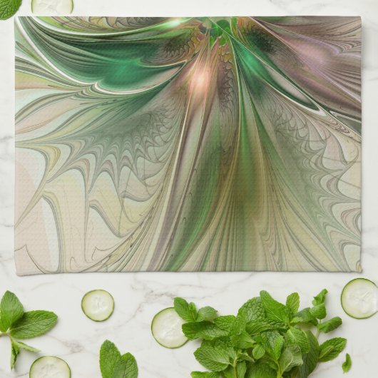 Kleurrijke Fantasy Modern Abstracte fractale venti Theedoek (Gevouwen)