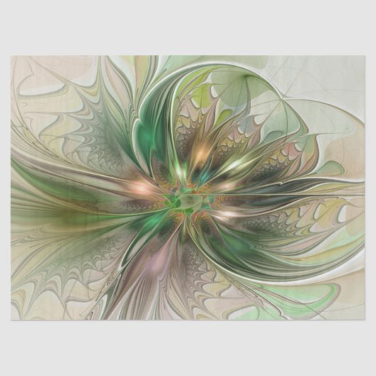 Kleurrijke Fantasy Modern Abstracte fractale venti Tissuepapier (Voorkant)