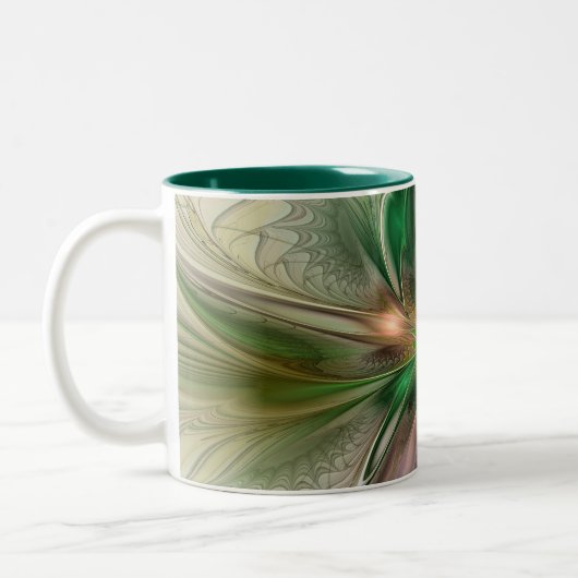 Kleurrijke Fantasy Modern Abstracte fractale venti Tweekleurige Koffiemok (Links)