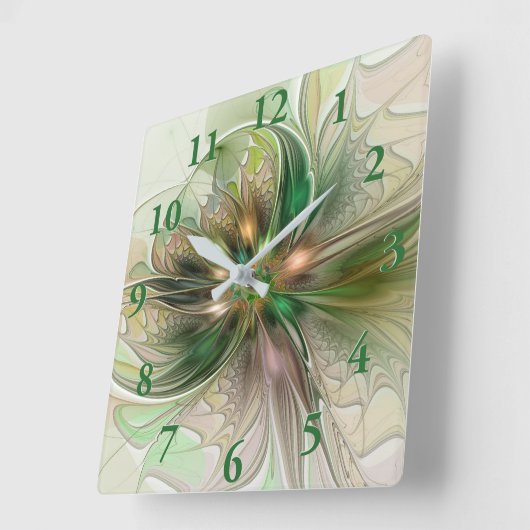 Kleurrijke Fantasy Modern Abstracte fractale venti Vierkante Klok (Hoek)