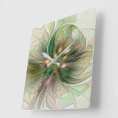 Kleurrijke Fantasy Modern Abstracte fractale venti Vierkante Klok (Hoek)