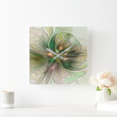 Kleurrijke Fantasy Modern Abstracte fractale venti Vierkante Klok (Huis)
