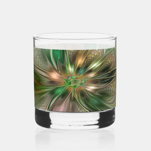 Kleurrijke Fantasy Modern Abstracte fractale venti Whisky Glas (Voorkant)