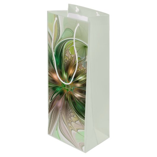 Kleurrijke Fantasy Modern Abstracte fractale venti Wijn Cadeautas (Achterkant Gekanteld)