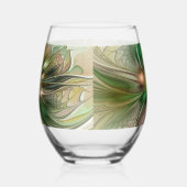 Kleurrijke Fantasy Modern Abstracte fractale venti Wijnglas Zonder Voet (Links)