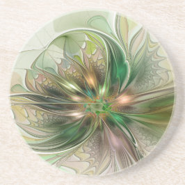 Kleurrijke Fantasy Modern Abstracte fractale venti Zandsteen Onderzetter