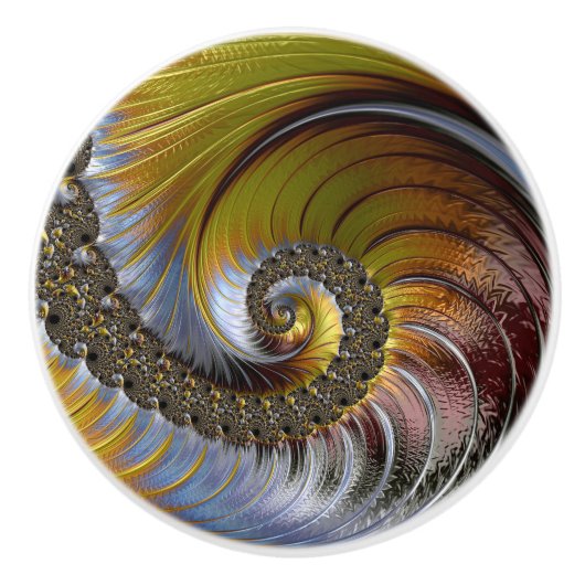 Kleurrijke Fantasy Modern Spiral Ceramic Knob. Keramische Knop (Voorkant)