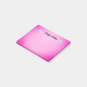 Kleurrijke Fantasy Moons Gezichten op Hot Pink Post-it® Notes (Schuin)