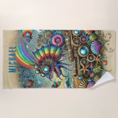 KLEURRIJKE FANTASY STEAMPUNK ZEE MONSTER STRANDLAKEN (Voorkant)