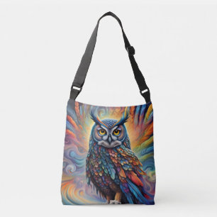 Kleurrijke Fantasy Uil Crossbody Tas