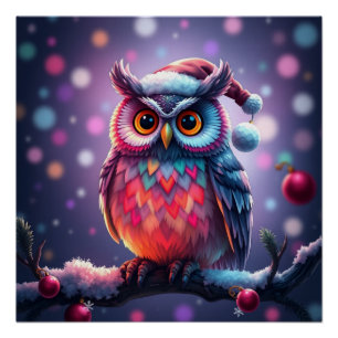 Kleurrijke Fantasy Uil Perfect Poster