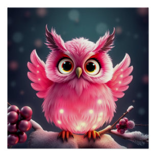 Kleurrijke Fantasy Uil Perfect Poster