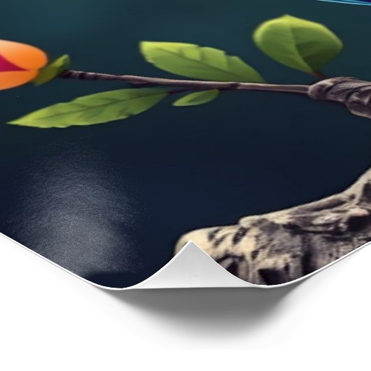 Kleurrijke Fantasy Uil Perfect Poster (Hoek)