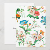 Kleurrijke Fantasy Waterverf Floral Notitiekaartje (Voorkant / Achterkant)