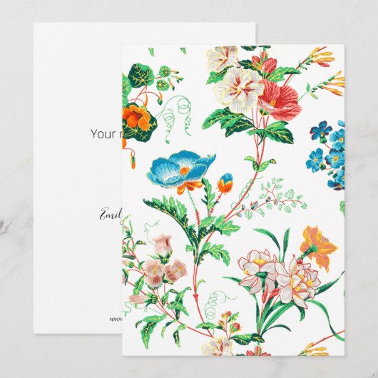 Kleurrijke Fantasy Waterverf Floral Notitiekaartje (Voorkant / Achterkant)