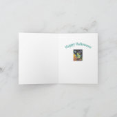 KLEURRIJKE FANTASY ZEEPAARDJE, HEKS IN HALLOWEEN Z FEESTDAGEN KAART (Binnen)