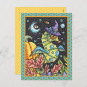 KLEURRIJKE FANTASY ZEEPAARDJE, HEKS IN HALLOWEEN Z FEESTDAGENKAART (Voorkant / Achterkant)