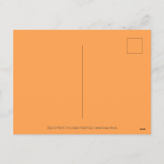 KLEURRIJKE FANTASY ZEEPAARDJE, HEKS IN HALLOWEEN Z FEESTDAGENKAART (Achterkant)