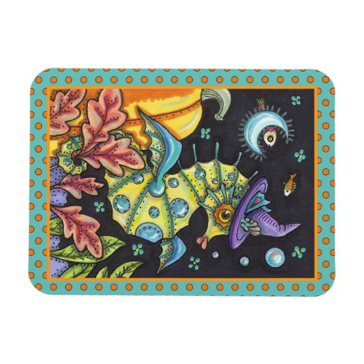 KLEURRIJKE FANTASY ZEEPAARDJE, HEKS IN HALLOWEEN Z MAGNEET (Horizontaal)