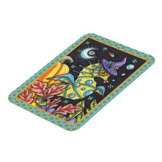 KLEURRIJKE FANTASY ZEEPAARDJE, HEKS IN HALLOWEEN Z MAGNEET (Linkerzijde)