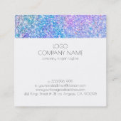 Kleurrijke faux flitter vierkante visitekaartje (Achterkant)