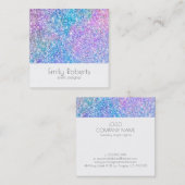 Kleurrijke faux flitter vierkante visitekaartje (Voorkant / Achterkant)