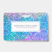 Kleurrijke Faux Flitter White Accent Badge (Achterkant)
