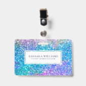 Kleurrijke Faux Flitter White Accent Badge (Voorzijde met clip)