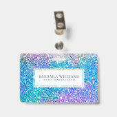 Kleurrijke Faux Flitter White Accent Badge (Achterkant met clip)