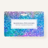 Kleurrijke Faux Flitter White Accent Badge (Voorkant)