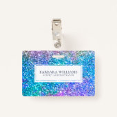 Kleurrijke Faux Flitter White Accent Badge (Achterkant met clip)