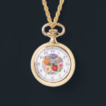 Kleurrijke faux geborduurde bloemige stijlvolle vr horloge<br><div class="desc">Kleurrijke Faux geborduurde Floral Stylish Womans Watches beschikt over een trendy kleurrijke faux borduurwerk bloemen in roze,  paarse,  sinaasappel en rood op een pastelgroene achtergrond. Creëer door Evco Studio www.zazzle.com/store/evcostudio</div>