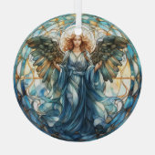 Kleurrijke Faux Glas in lood Angel Ornament (Achterkant)