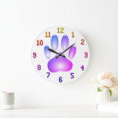 Kleurrijke Faux Glass Dog Paw Print Grote Klok (Huis)