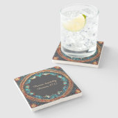 Kleurrijke Faux Glass  Stenen Onderzetter (Zijkant)