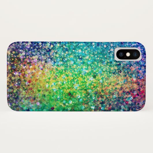 Kleurrijke Faux Glitter Achtergrond Case-Mate iPhone Case (Achterkant (horizontaal))