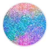 Kleurrijke faux glitter achtergrond keramische knop (Voorkant)