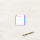 Kleurrijke Faux Glitter & Bloemen Boeket Post-it® Notes (Op bureau)