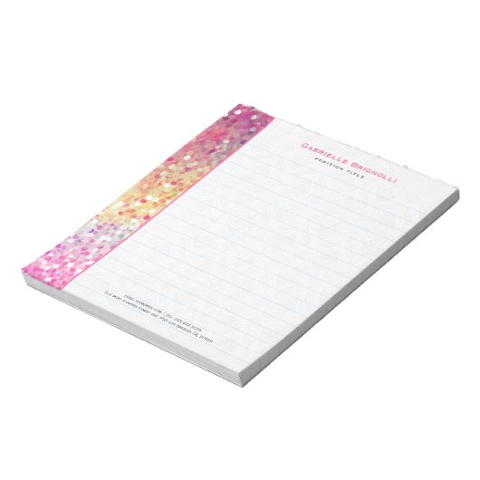 Kleurrijke faux glitter en Sparkles 2 Notitieblok (Linkerzijde)