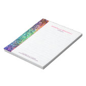 kleurrijke faux glitter en sparkles notitieblok (Linkerzijde)