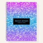 Kleurrijke Faux Glitter Print Notitieboek (Voorkant)
