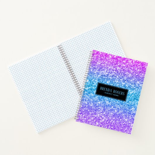 Kleurrijke Faux Glitter Print Notitieboek (Binnen)