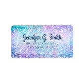 Kleurrijke Faux Glitter Texture Etiket (Voorkant)