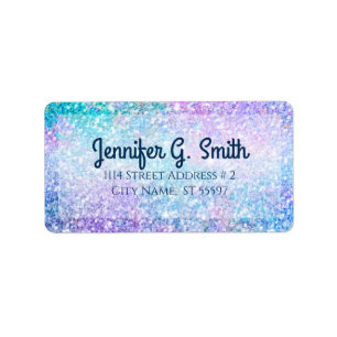 Kleurrijke Faux Glitter Texture Etiket