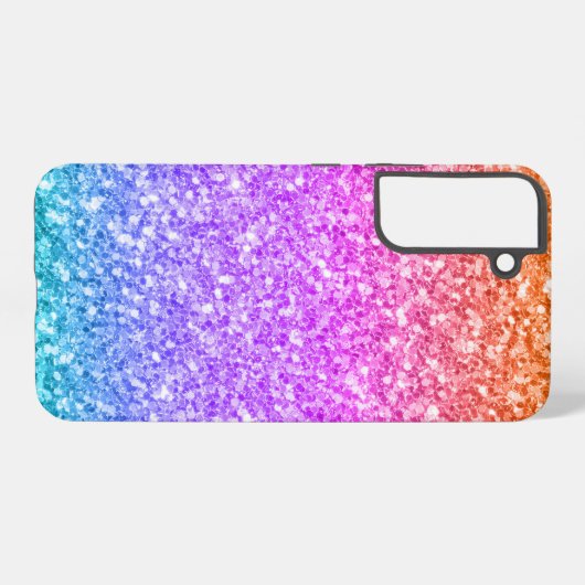 Kleurrijke Faux Glitter Texture Print Samsung Galaxy Hoesje (Achterkant horizontaal)