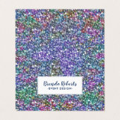 Kleurrijke faux glitter visitekaartje (Buitenkant ongevouwen)