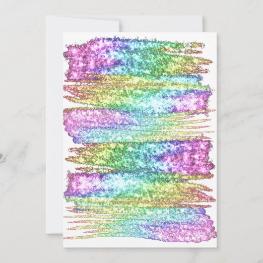Kleurrijke Faux Rainbow Glitter Art Verjaardagsfee Kaart (Achterkant)