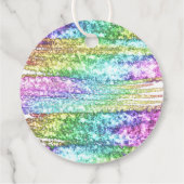 Kleurrijke Faux Rainbow Glitter Glam Party Dank u Bedankjes Labels (Achterkant)